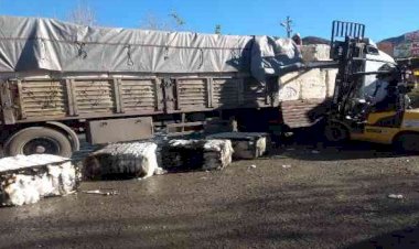 Adıyaman'da pamuk yüklü tır yandı