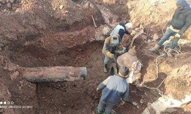 Gölbaşında Patlayan su borusu onarılıyor