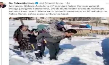 Sağlık görevlisinin sırtında taşıdığı kadından teşekkür