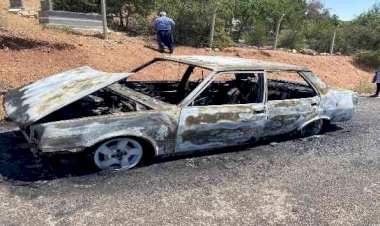 Gölbaşı'nda otomobil yandı