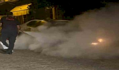 Babasının kiraladığı arabayı kundakladı