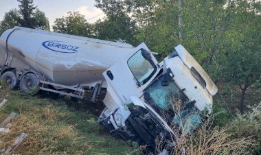 Tanker şarampole devrildi: 1 yaralı