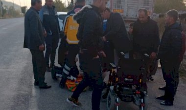 Otomobilin çarptığı engelli adam yaralandı