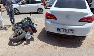 Otomobil ile motosiklet çarpıştı: 1 yaralı