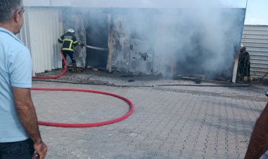 Konteynerde çıkan yangın korkuttu