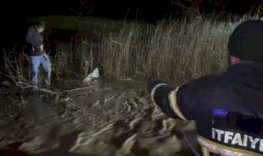 Adıyaman’da sele yakalanan araç suya gömüldü