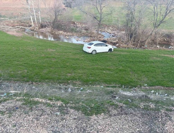 ‎Otomobil tarlaya yuvarlandı: 2 yaralı