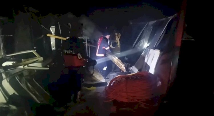 İşçilerin kaldığı konteynerlerde korkutan yangın